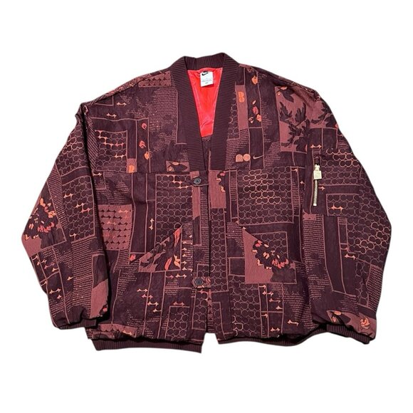Nike Naomi Osaka Jacquard Jacket Women's Burgundy Size Large FV7795-652 NWT - Picture 1 of 8
